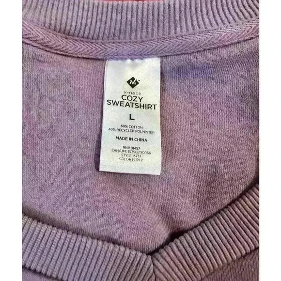 Funny Purple Coffee Pullover Crewneck V Neck Oversized Fit Size L Sarcastic - Picture 9 of 9